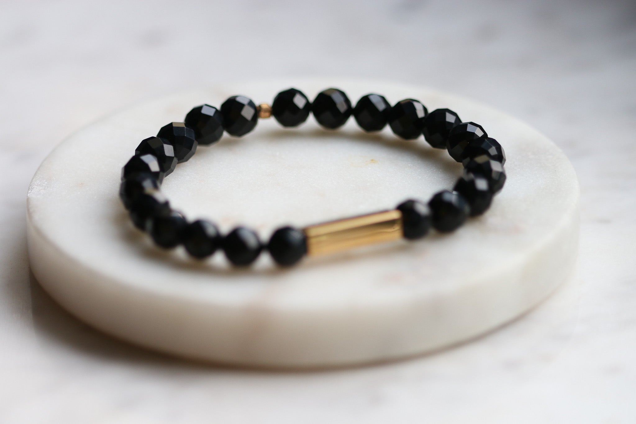 Bransoletka z cegiełką damska fasetowana